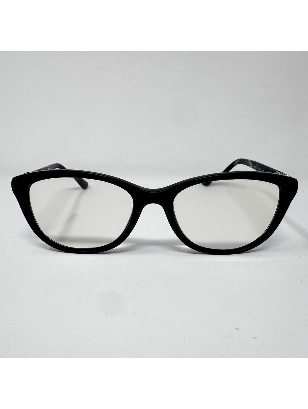 Bvlgari 4092-B 501 Black Silver Crystal Cat Eye Eyeglass Frames 52-17-140